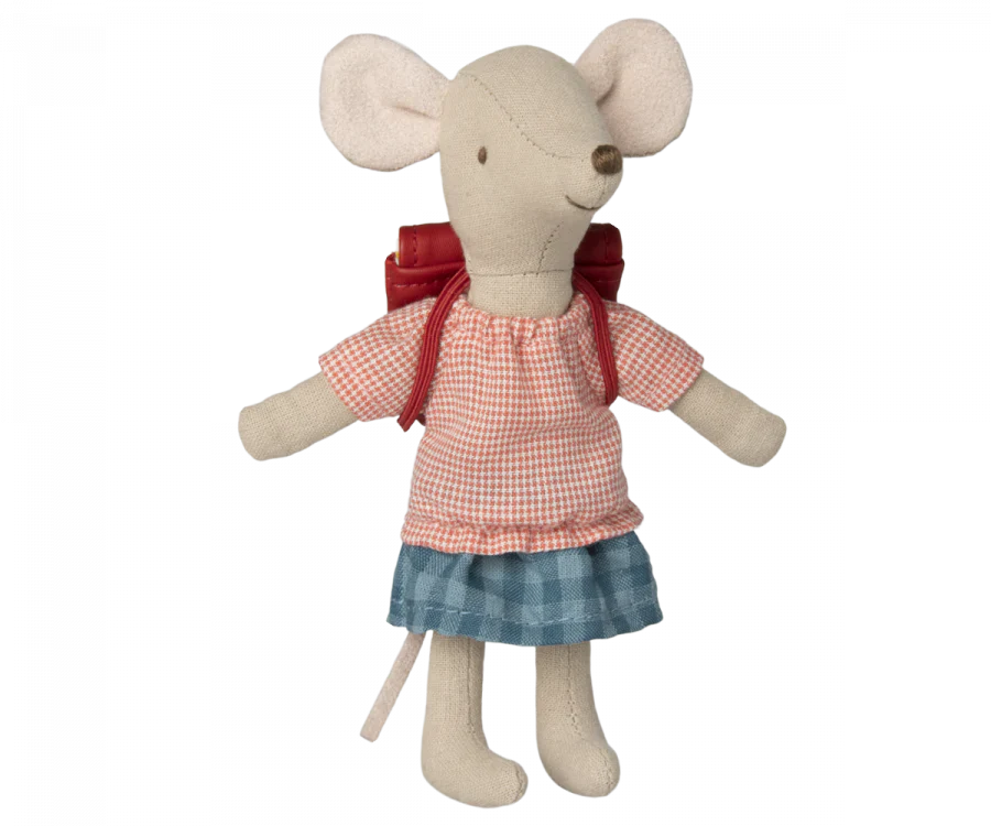 Maileg Big Sister With Backpack - Red