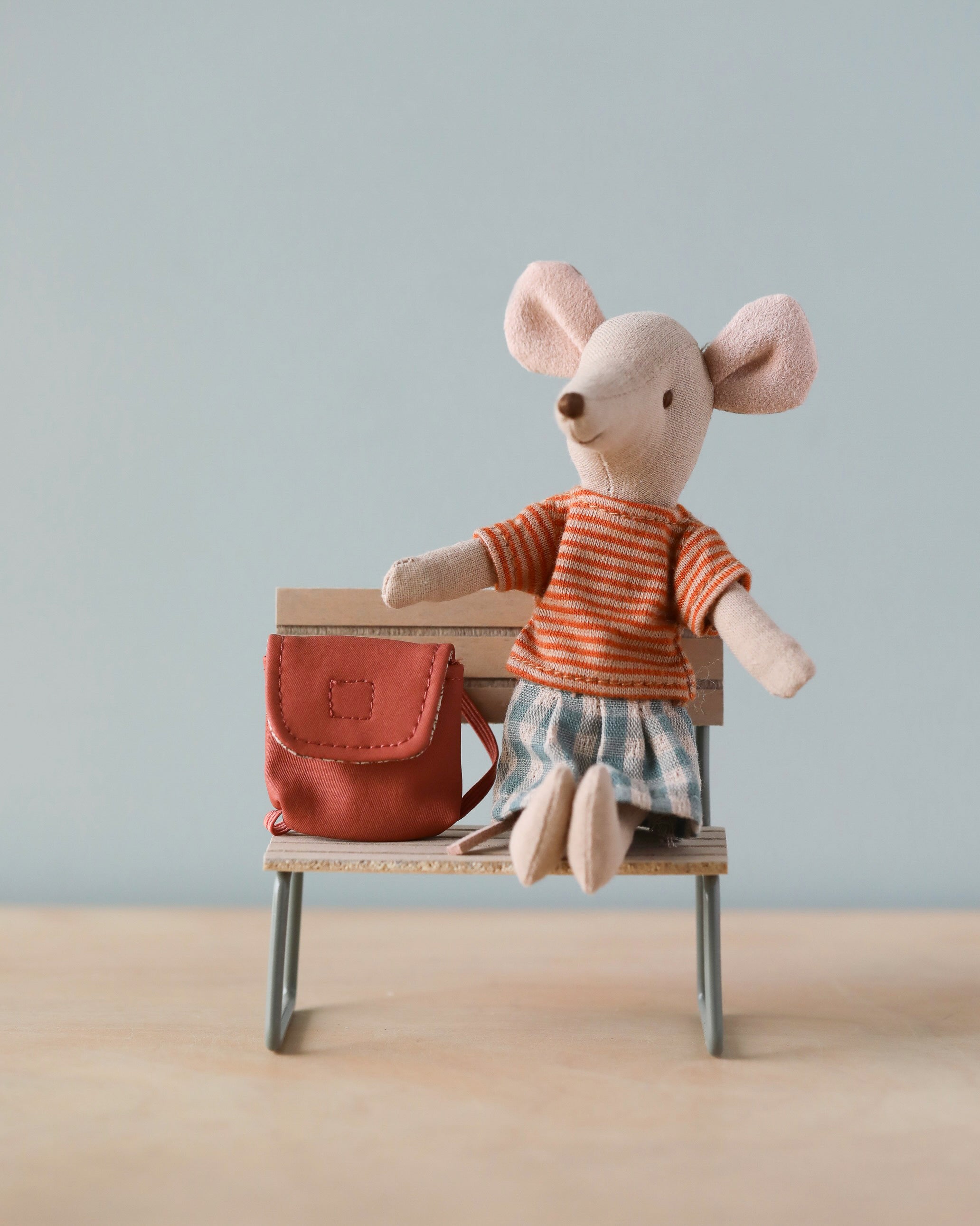 Maileg Big Sister With Backpack - Old Rose