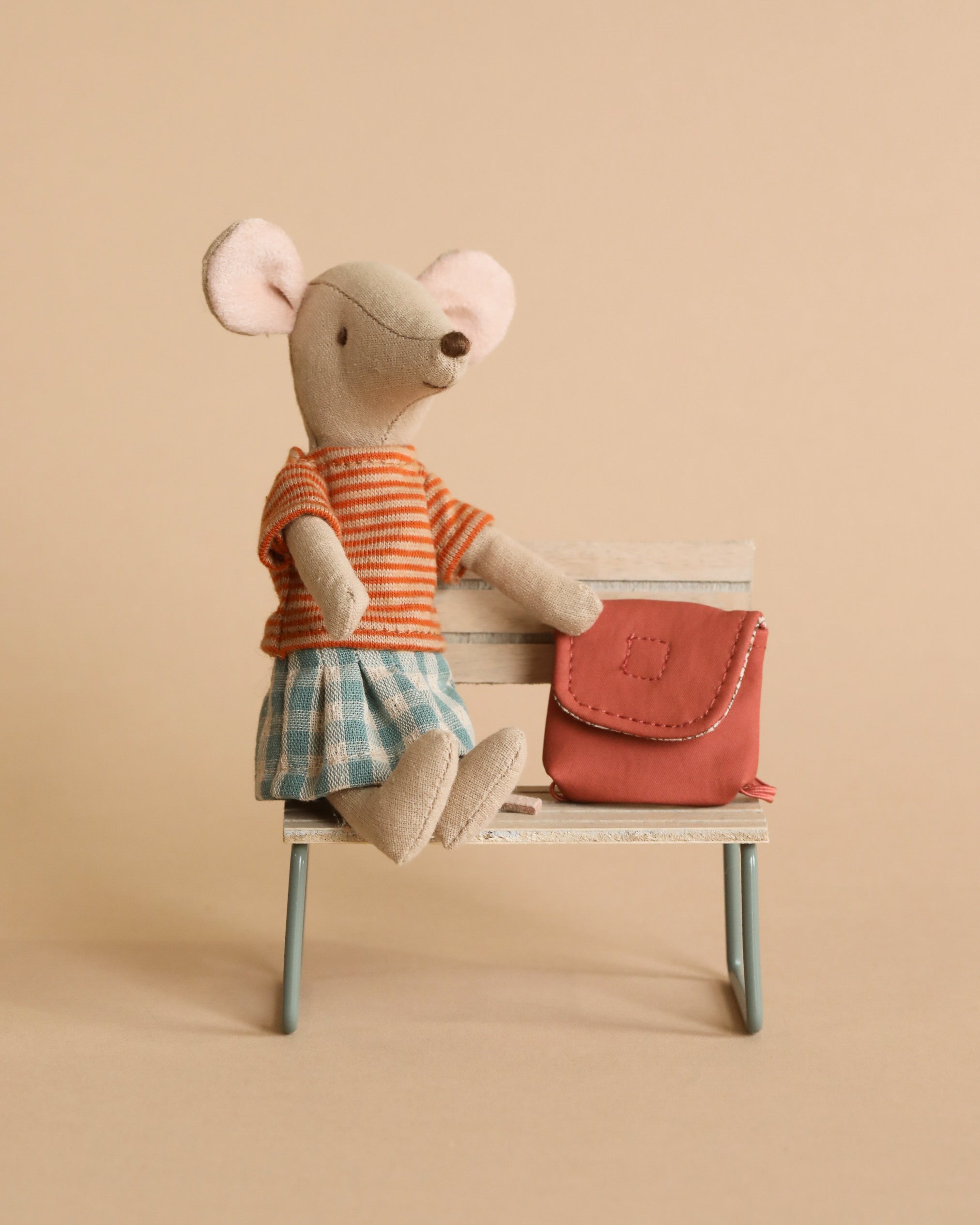 Maileg Big Sister With Backpack - Old Rose