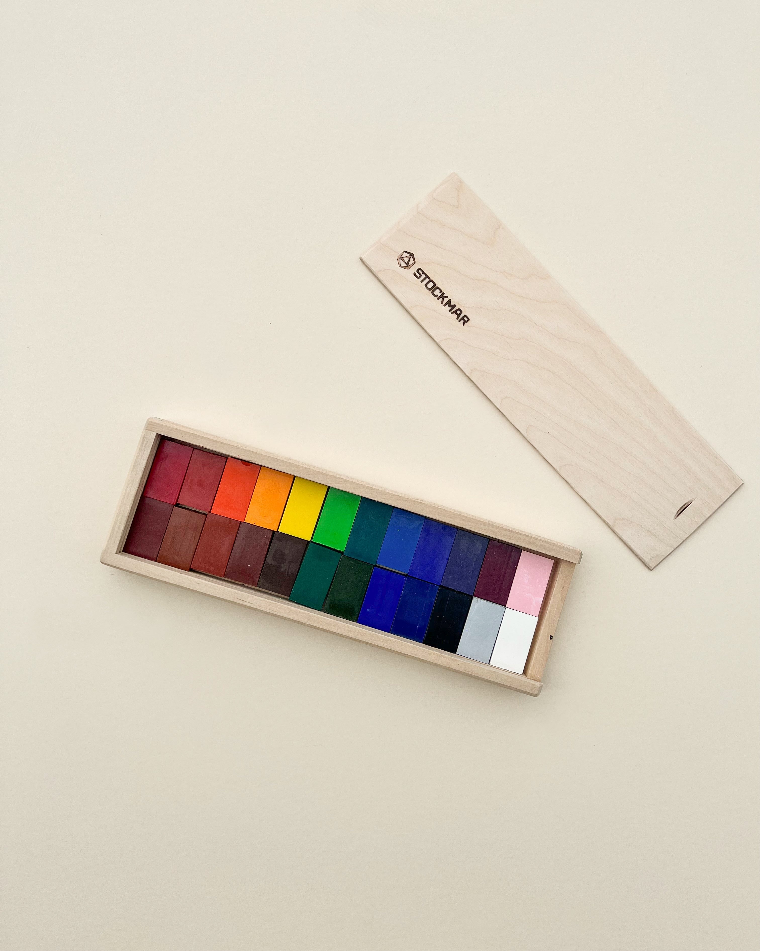 Stockmar Wax Block Crayons Wooden Box - 24 Assorted