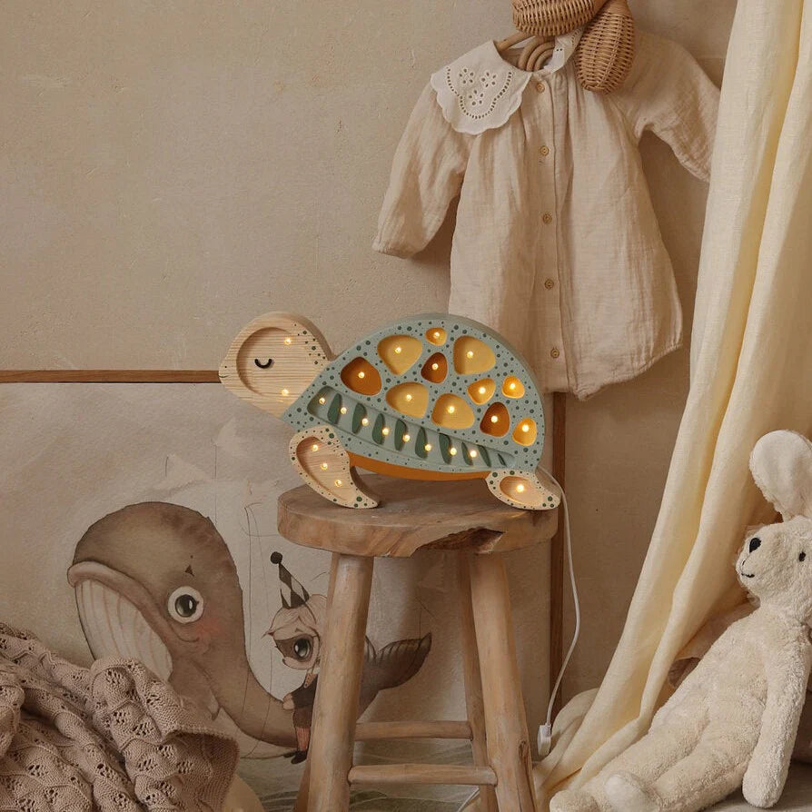 Handmade Wooden Lamp - Turtle